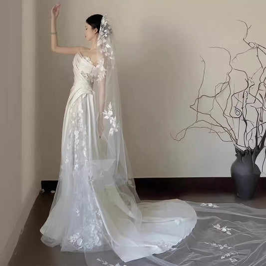 Luxe Bride Strapless Satin Fishtail Gown