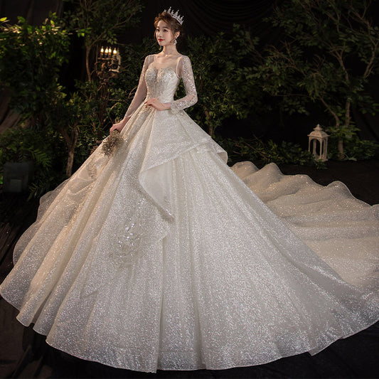 Vintage Long-Tail Wedding Dress