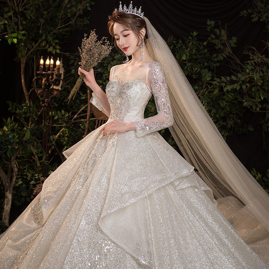 Vintage Long-Tail Wedding Dress